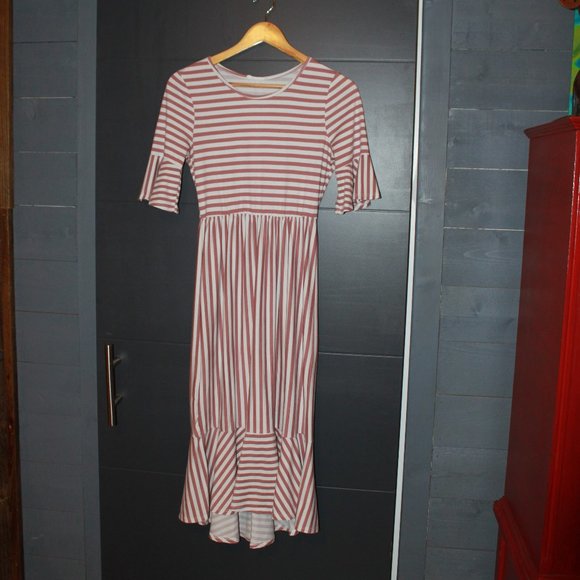 LIMITED TIME SALE: Reborn J Tan/Cream Hi/Lo Dress Size S - Picture 1 of 7